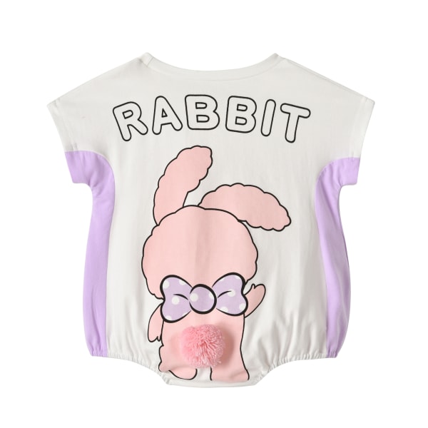 Mub- Summer Newborn Infant Toddler Boys Girls Clothing Cartoon Animal Cotton Short Sleeve Baby Bodysuit rabbit 66cm