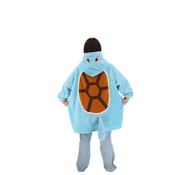 Mub - Tegneserie lat pyjamas genser flanellpyjamas høst og vinter flanellteppe genser hettegenser teppe Jani Turtle TV