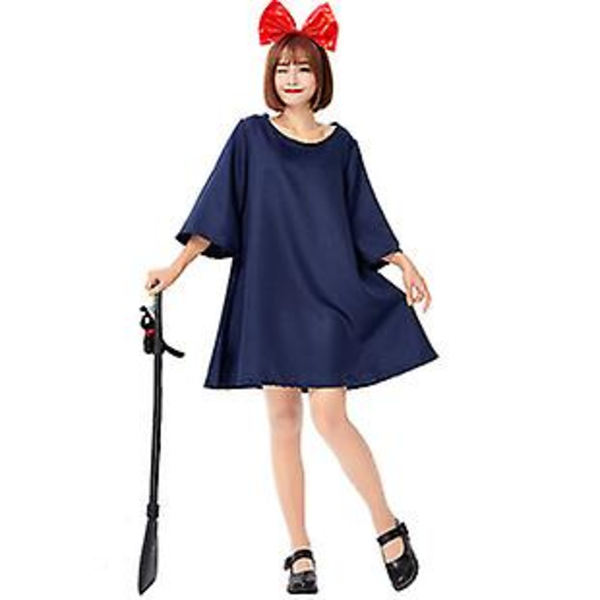 Japansk heks Otaku Kiki Cosplay kostyme voksen enkel japansk liten heks heks kjole -a 175cm