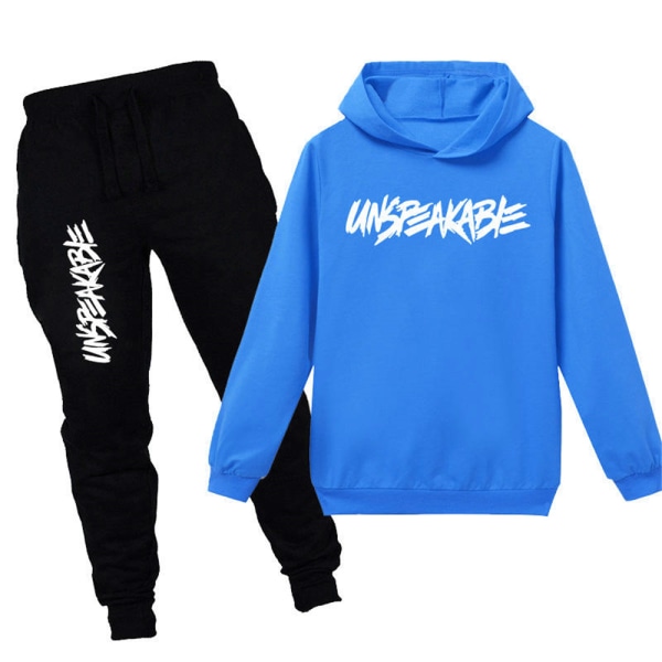 Usigelig Barn Hoodie Merch Hetteskjorte Topper Bukser Sett H -i blue 140cm