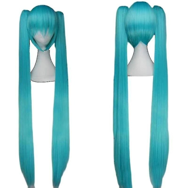 Vocaloid Miku Cosplay Paryk Kostume Japan Midi Kjole Begynder Future Miku Cosplay Kvinde Halloween Kvinder Pige Tøj Kostume -a Green Wig L