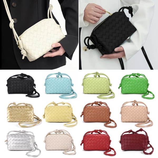 Crossbody-veske for kvinner PU-flettet GULL -i Gold