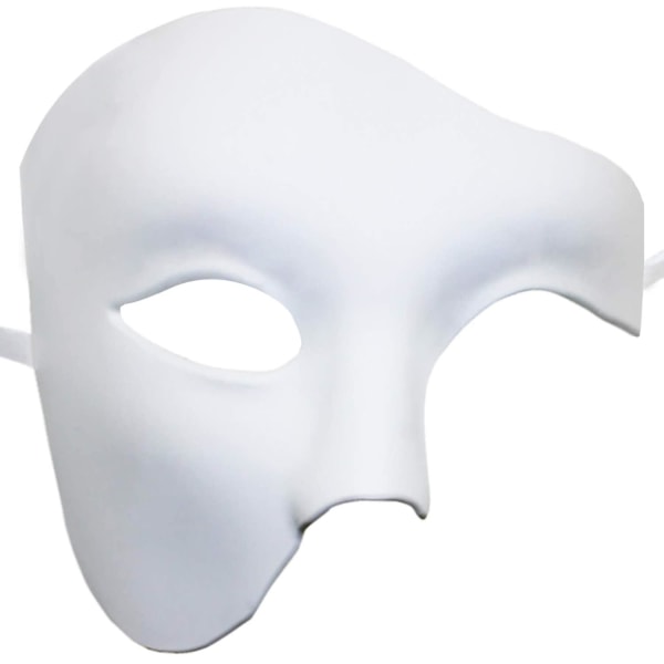 Phantom of the Opera Maskerad Mask för män Halloween White