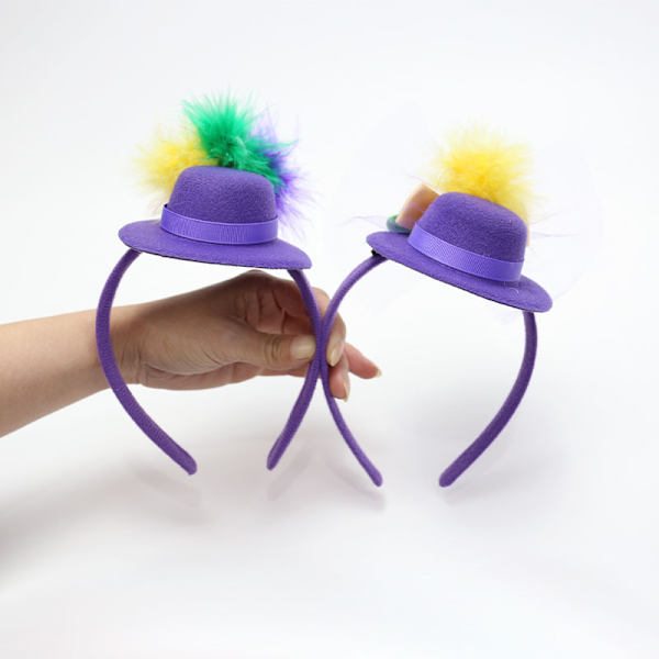 Mub- Women Mardi Gras Feathers Fascinators Headband Hat Costume Outfit Party Carnival Headbands Outdoor Decorations SP-16 B