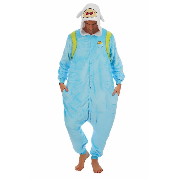 Adventure Time Finn Jake Onesie Kigurumi Puku Fancy Dress -asu Pyjama Yöasu -a XL(180CM-190CM) Finn the Human