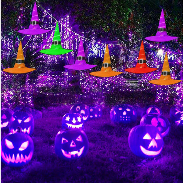 Mub- Tukkumyynti Halloween Noitahattu Valoilla LED Ripustettava Valoisa Hohtava Ulko Sisä Piha Puutarhajuhla Koriste without light 6pcs