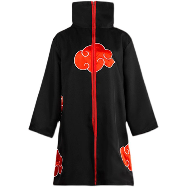 Mub- Kids Adults Na-ruto Costume, Akatsuki Dawn Role Play Cape, Hooded Robe Uchiha Itachi Red Cloud Cloak for Cosplay Halloween Party 1 Classic Cape 155