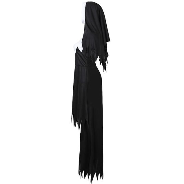 Naisten kammottava nunna-asu Halloween Cosplay -asu -a XL