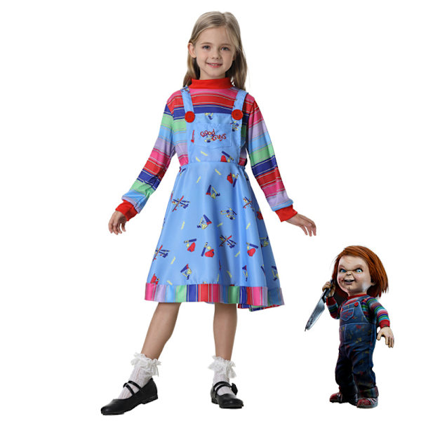 Xbi- Halloween Barn Kostymer Ghost Baby Returns Chagi Kjole Stropper Cosplay Kostymer girl L