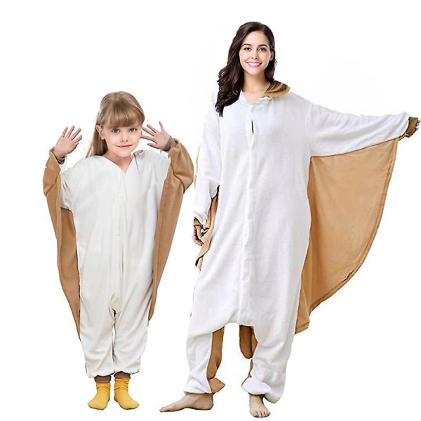 Lasten hauska sarjakuva cosplay-onesie vauvan eläin Halloween-pyjamat pojat tytöt söpö lentävä orava Kigurumi -a flying squirrel 100 Fit  90-100CM