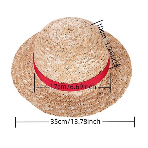 Luffy Cosplay Kostyme Anime Monkey D Luffy Cosplay Uniform Hat Halloween Kostyme For Menn Gutter Barn -a costume and hat adult XXL