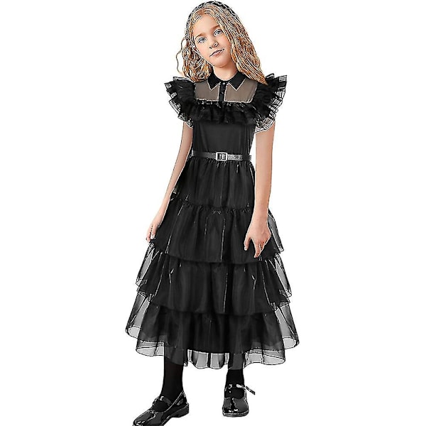 6-10 vuotta keskiviikko Addams mekko lapsille tytöille Cosplay juhlapuvut mekko lahjat -a 8-9 Years