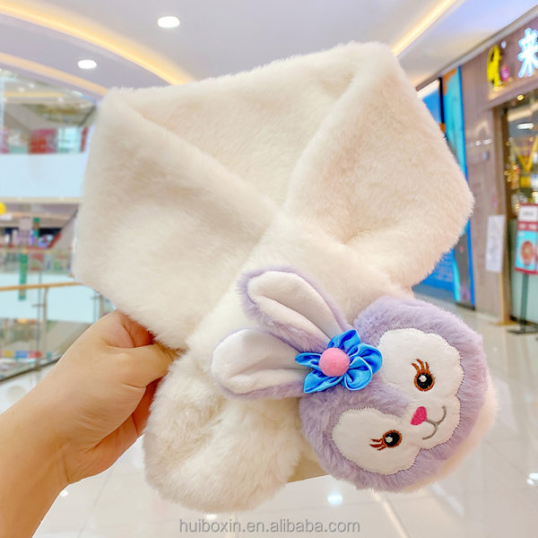 Mub- Wholesale 2022 Lovely Winter Children's Warm Scarf Cartoon Anime Cute Dog Melody Kitty Rabbit Hair Kids' Girls Neck Scarf 27