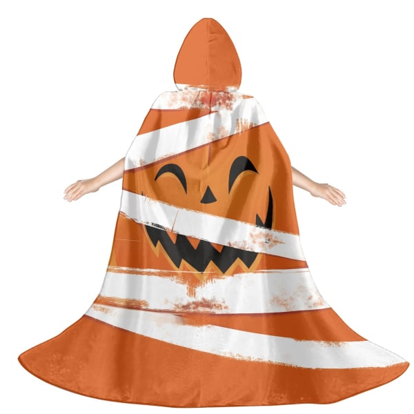 Mub- Skriv ut tilpasset høykvalitets glatt stoff barnas Halloween-kappe Skrekkelige gresskarøyne-dekorasjoner Beste gave til gutter og jenter ZXQFJ0129F57-1 S