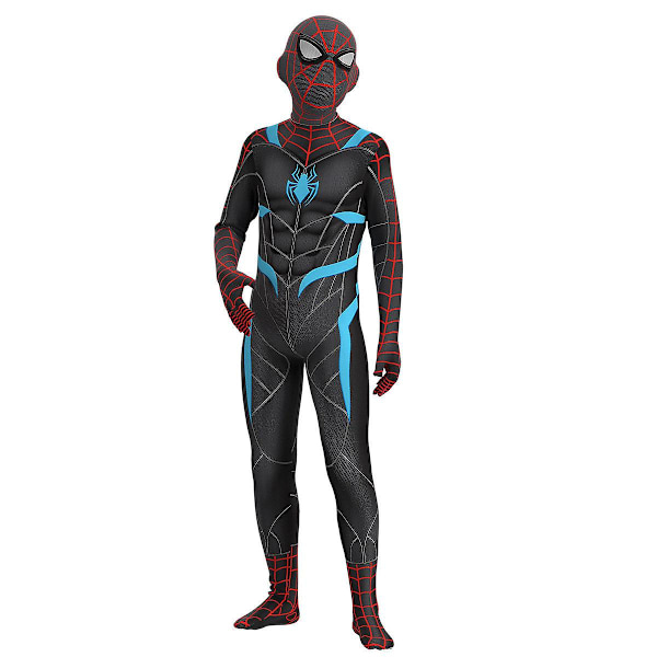 Spider-Man Velocity Suit Cosplay-dräkt Fest Jumpsuit Monterad Barnkläder Spiderman Ansiktsmålning 140cm