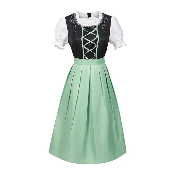 Mub- Green Oktoberfest Costume Party Dress Cosplay Maid Dress O-neck Beer Dress Costume for The Holiday Party Dance Show 1 XL