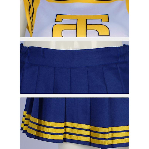 Naisten sininen cheerleader-asu, Halloweenin söpö cheerleader-asu -a XL