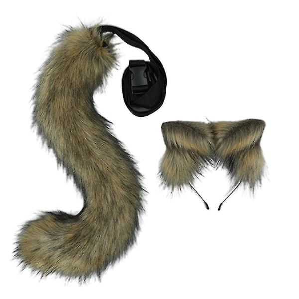 Anime-eläinpääpanta ja häntäasu Anime-juhlat Kissa Cosplay-asu -a Wolf dog hair