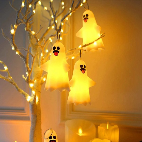 Mub- Halloween Light White Ghost Led Light Halloween Koriste Yövalo Ripustusvalot Halloween Koriste Ulko- ja sisätiloihin H6021-05
