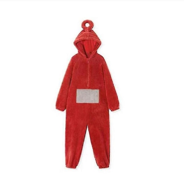 Home 4 Colors Teletubbies Cosplay For Adult Funny Tinky Winky Anime Dipsy Laa-laa Po Soft Long Sleeves Piece Pajamas Costume -a red M
