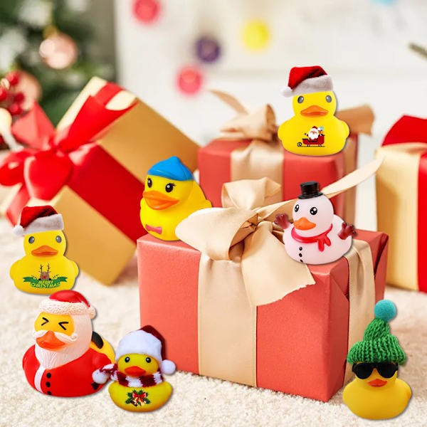 Mub- Jul Advent Gummi Anka Barn Gåva Adventsdag Blind Box Countdown 18pcs