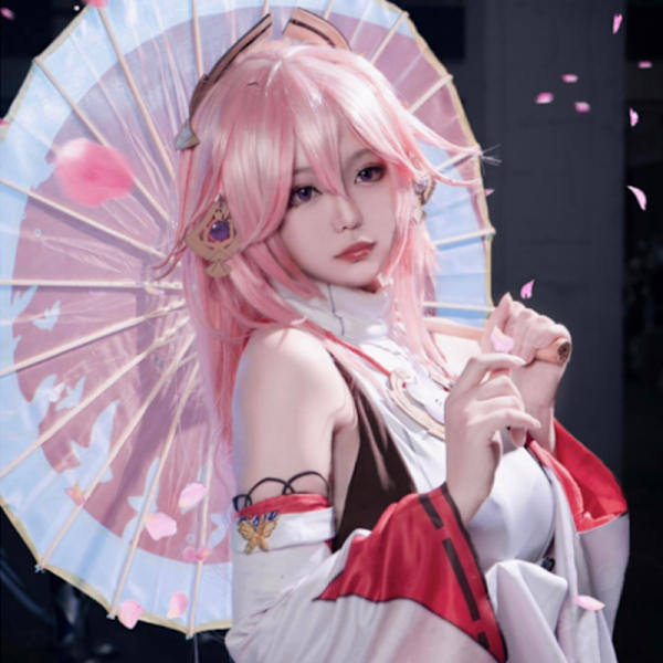 Mub- Genshin Impact Yae Miko Guuji Yae Cosplay  Genshin Deguisement Wig Dress Party Outfit Halloween s for Women Costume XS