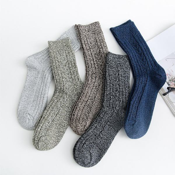 Mub- Høst Vinter Herre Vintage Medium Bomullsstrømper Fôret Strømper Ullstrømper Vinterstrømper Parallel Twist