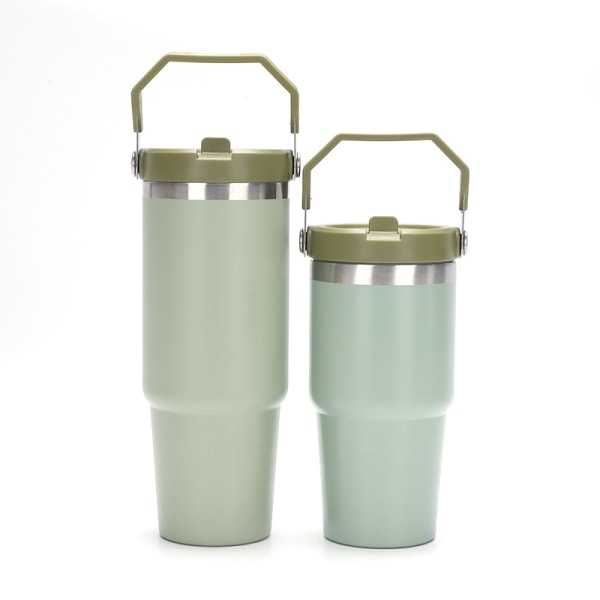 Mub- 30oz bärbar vakuumsugrörsmugg 304 bilmugg i rostfritt stål utomhus bil termosmugg Light green 30oz/890ml