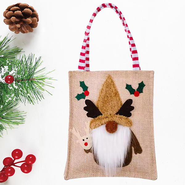 Mub- Jul äppelväska tecknad docka Julklapp påse godis dagis gåva Älg presentpåse