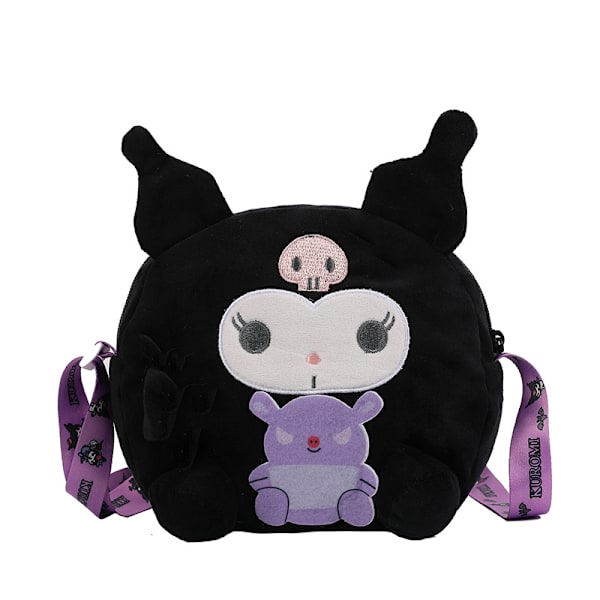 Mub- Söt tecknad filmväska Sanrio väska kulomi flickors crossbody-väska plyschleksak Melody-docka Handbag - Kulomi