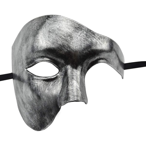 Miesten Halloween Phantom of the Opera -naamio Silver