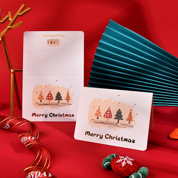 Mub- joulukortti pronssipinnoite englanninkielinen ins tuuli joulukortti jouluaatto diy 6pcs
