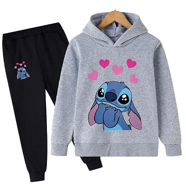 Lasten Stitch-vaatteet Lasten asu Lämmin pusero Tytön hupparit Pusero Hikihousut Talvi Kevät Tyttö Poika Treenipuku Urheiluvaatteet W -i Style 3 110CM