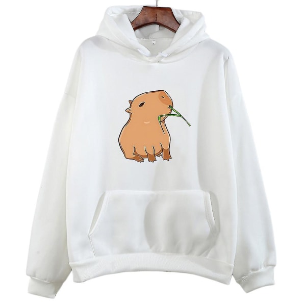 Funny Capybara Print Hoodie Women/men Kawaii Cartoon Tops Sweatshirt For Girls Unisex Fashion Harajuku Graphic Hooded Pullovers-G .i light-green L