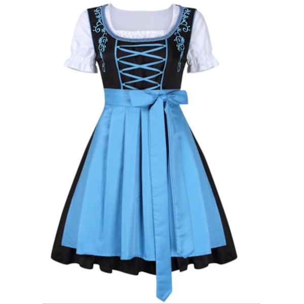 Oktoberfestin oluttyttöasut - Saksan Baijerin perinteinen naisten Oktoberfestin dirndl-mekko-sswyv -a Blue M