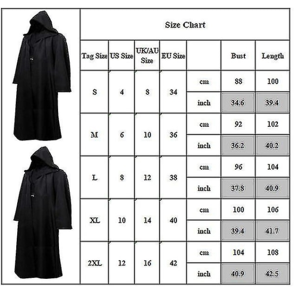 Voksen Star Wars Jedi Darth Vader Kostume Cos Kappa Cape Fancy black XL