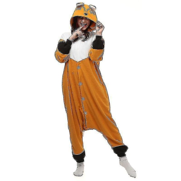 Hksng Kigurumi Dyr Voksne Kat Bjørn Haj Onesies Pyjamas Vaskebjørn Kostumer And Jumpsuit Jul Orange Fox