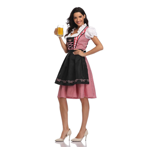 Kvinners Oktoberfest ølserveringskostyme bayersk tradisjonell Dirndl-kjole karneval Black M