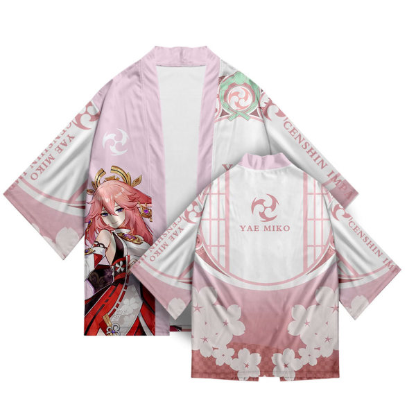 Mub- 26 Styles Genshin Impact Xiao Zhong Li Qiqi Cosplay 3D Printing Haori Anime Kimono Kappe Anime Tegneserieklær 19 L