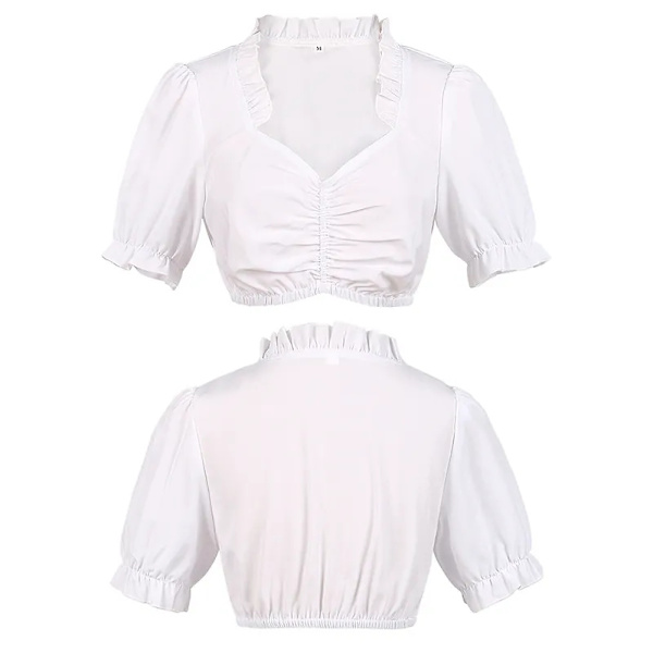 Mub - Oktoberfest øl-jente tysk kjole firkantet hals forkle cosplay kostyme festkjoler for kvinner festivalforestilling 1 2 XL