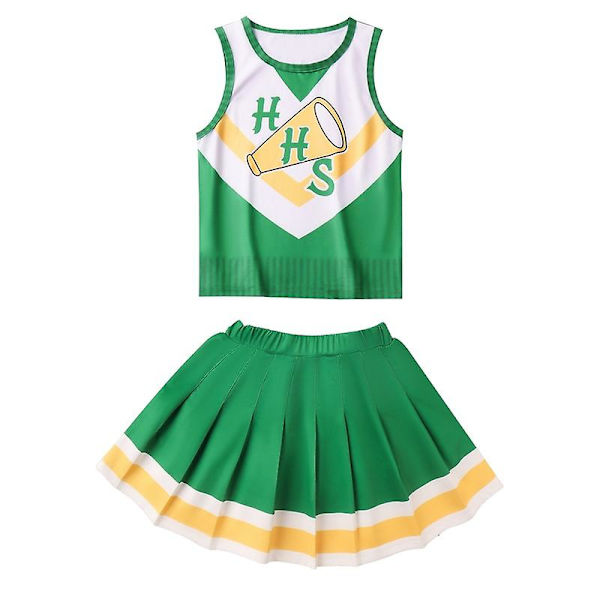 Chrissy Cunningham Cosplay Costumes Stranger Things 4 Cheerleader Props Hawkins High School Lucas Sinclair  Halloween Dress -a top skirt 130Y