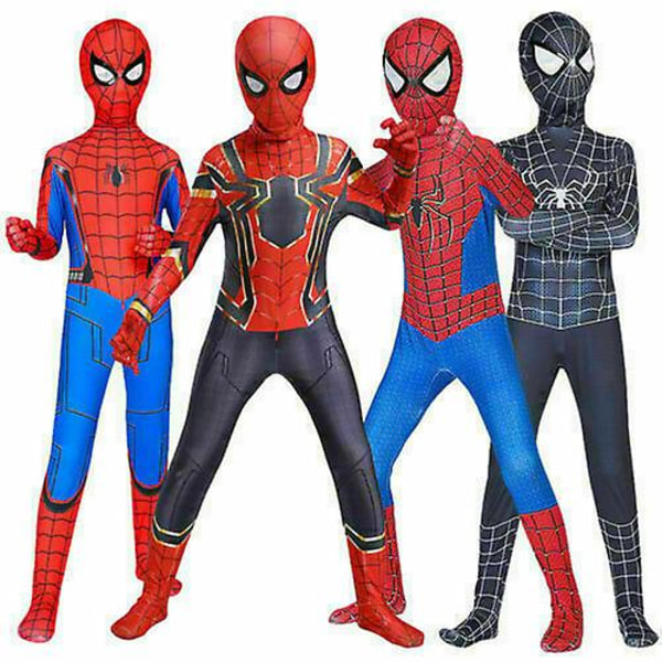 Spiderman Cosplay kostym för barn Black spiderman 9-10 Years