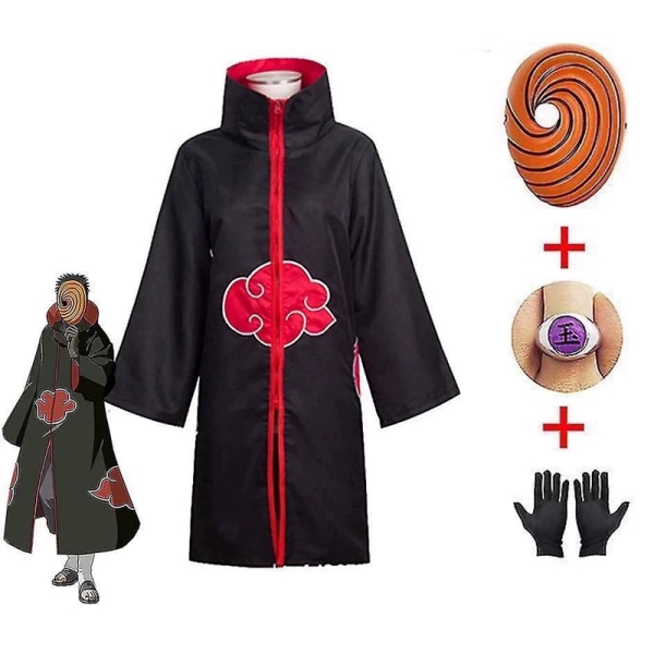 Mub- Halloween kostume Dawn organisation Kappe Tobi dragt Uchiha Obito Cosplay tøj 1 XS