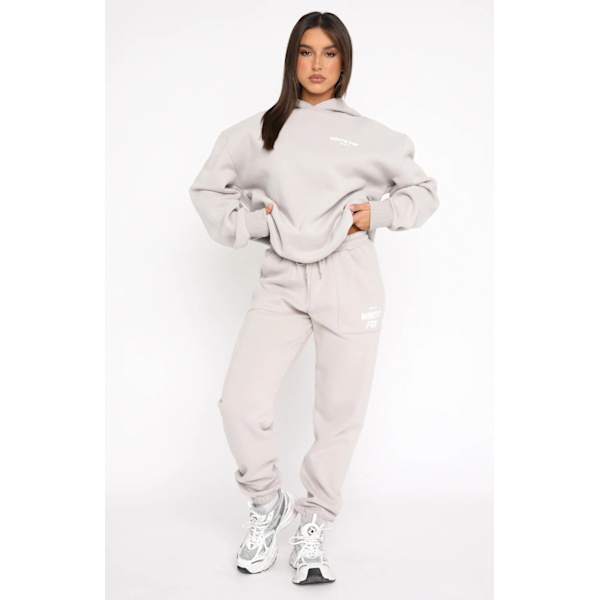 Mub- 2024 Vår och höst Vinter Ny Tröja Set Mode Sport Långärmad Pullover Hooded Sweatshirt Duo Set Beige gray XL