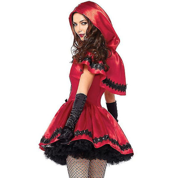 Classic Little Red Riding Hood Costume Halloween Fantasy Hen Party Cosplay Costume Game Uniform_a -a M