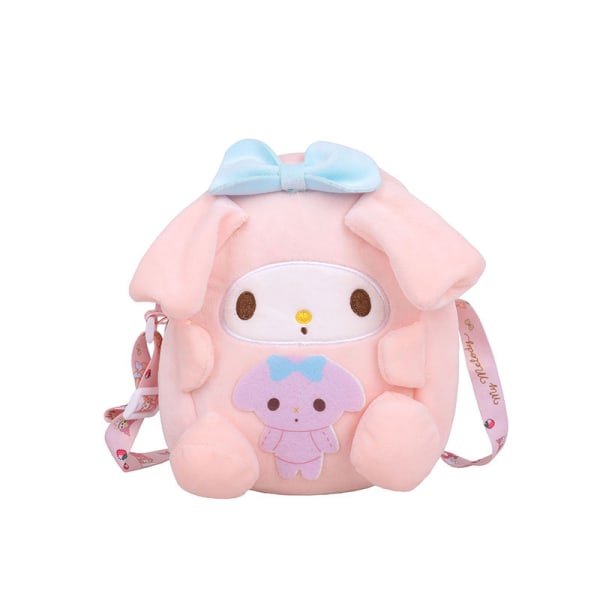 Mub- Kawaii Sanrio My Melody Kuromi Yulin Dog Anime Plush Bag Shoulder Bags Hand bag Handbags Plush Backpack Black 20*17*8cm