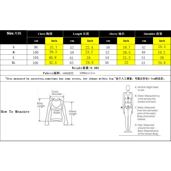 Mub- Höst/Vinter 2023 Ny Jultröja Damtröja Rund hals Lös Lazy Fawn Jacquard Stickad black XL