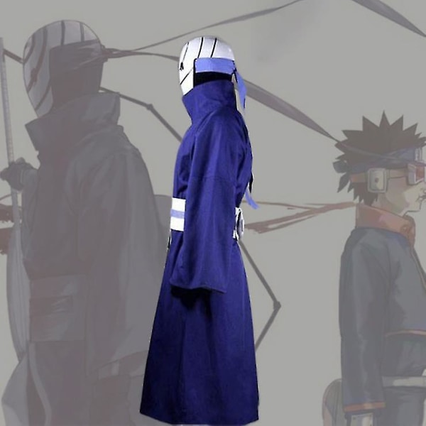 Shippuden Uchiha Obito/madara Cosplay Costume Halloween Carnival Ninja Battle Suit Blue Kimono No Mask Custom Made -a Male M Naruto