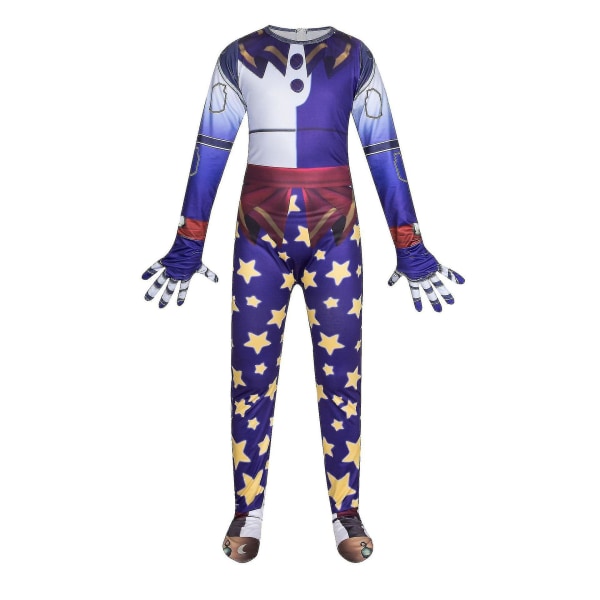 Sundrop og Moondrop FNAF Cosplay Kostume Børn Anime Heldragt Maske Horror Halloween Jul Fødselsdagsfest Kostume Z Tw -a Moondrop Jumpsuit Kids 150cm