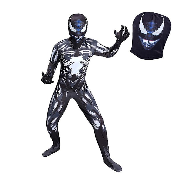 Børns Rollespil Kostume Venom Jumpsuit + Hood -a 120